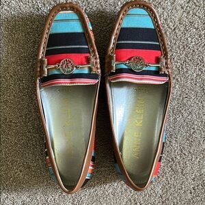 Anne Klein Nautical Red and Blue Loafers